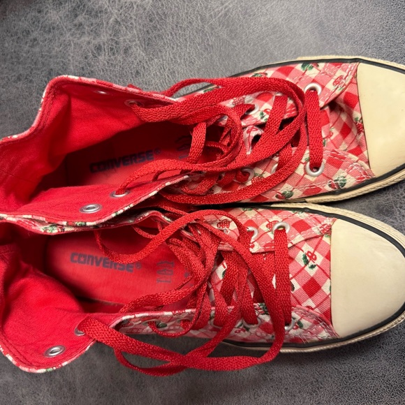 Converse ASO Luna Lovegood Strawberry Cherry Hi Top Sneakers - Picture 7 of 11